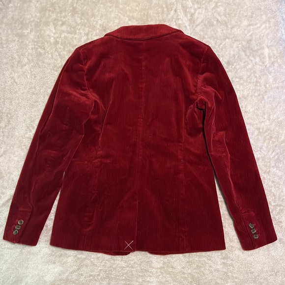 NWOT LOFT Jacket Red Corduroy Womens Blazer Jacket Womens Size 0 - Picture 6 of 10
